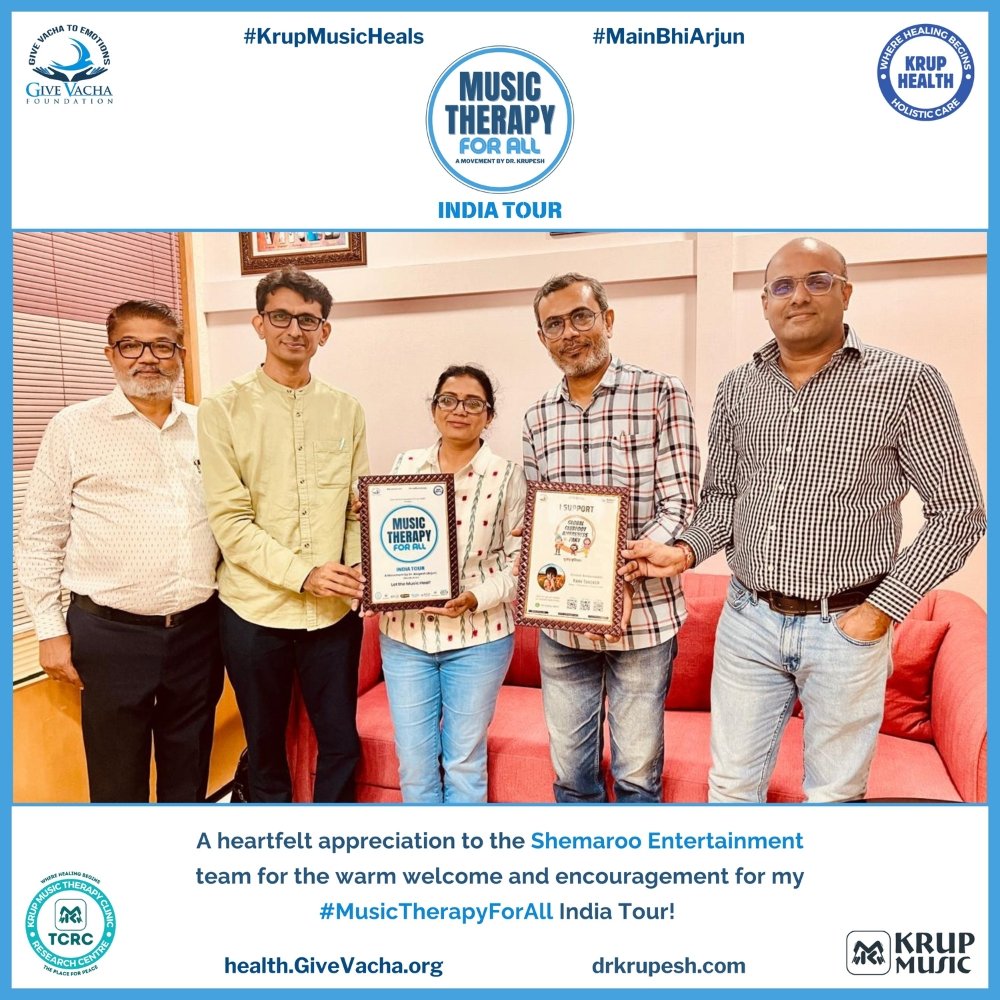 Music Therapy for All India tour Dr Krupesh Shemaroo Entertainment Krup Music Heals Krup Health